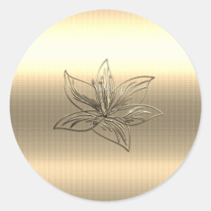 Gouden Lelie Bloem Ronde Sticker