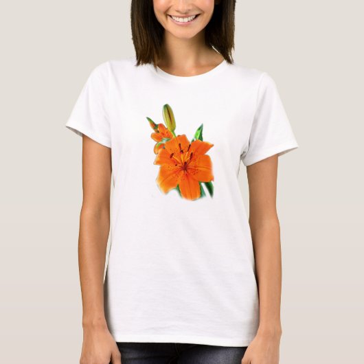 Gouden lelie bloemen t-shirt (Voorkant)