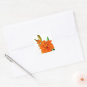 Gouden lelie bloemen vierkante sticker (Envelop)