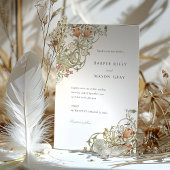 Gouden Lelie Patroon William Morris Bruiloft Kaart