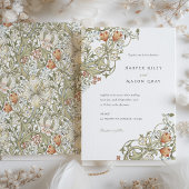 Gouden Lelie Patroon William Morris Bruiloft Kaart