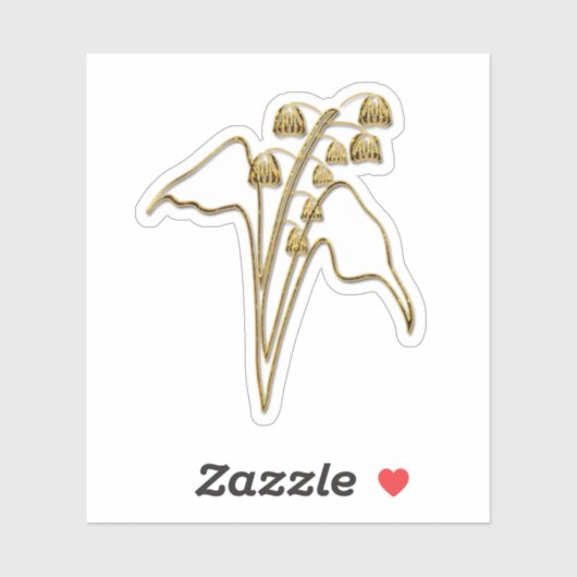 Gouden Lelie van de Vallei Bloem Sticker (Vel)