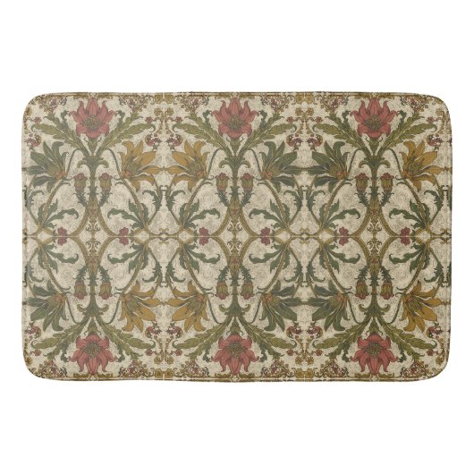 Gouden Lelie Wilde Bloemen William Morris Badmat (Voorkant)