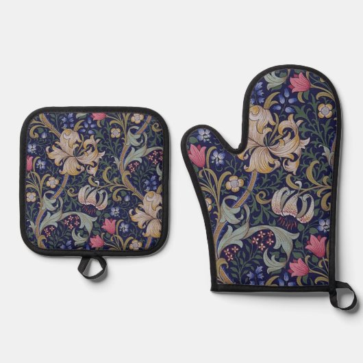 Gouden Lelie, William Morris Ovenwant & Pannenlap Set (Voorkant)