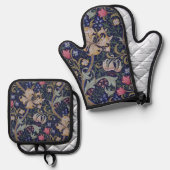 Gouden Lelie, William Morris Ovenwant & Pannenlap Set (Voorkant / Achterkant)