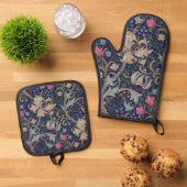 Gouden Lelie, William Morris Ovenwant & Pannenlap Set (Top down)