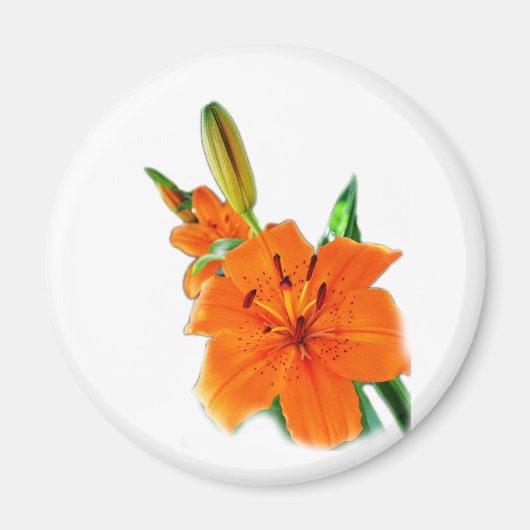 gouden leliebloemen magneet (Voorkant)