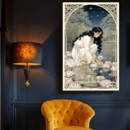 Gouden Lelies Art Nouveau Elegantie Poster