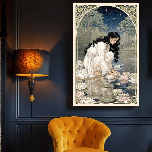 Gouden Lelies Art Nouveau Elegantie Poster