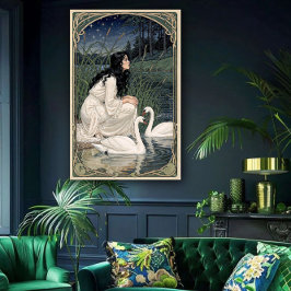 Gouden Lelies Art Nouveau Elegantie Poster