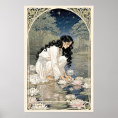 Gouden Lelies Art Nouveau Elegantie Poster (Voorkant)