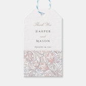 Gouden Lelies William Morris Trouwdag Vintage Cadeaulabel (Voorkant)