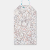 Gouden Lelies William Morris Trouwdag Vintage Cadeaulabel (Achterkant)