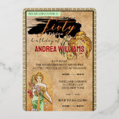  gouden lente godin, Mucha, 50ste verjaardag Folie Uitnodiging (Achterkant)