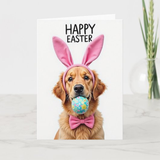 Gouden Lente Hond Kaart (Voorkant)