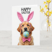 Gouden Lente Hond Kaart (Gele Bloem)
