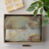 Gouden lente vogels 2 tissuepapier (Geschenk)
