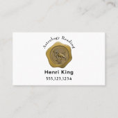 Gouden Leo Seal Munt & QR Code Astrologie Visitekaartje (Voorkant)