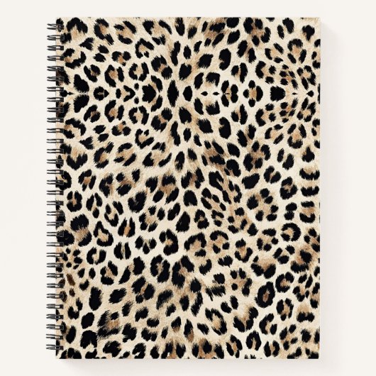 Gouden Leopard Huidpatroon Print Notitieboek (Voorkant)