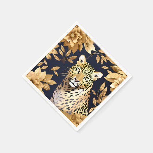 Gouden Leopard Metallic Servet (Hoek)