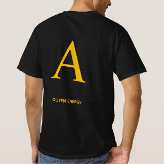 Gouden Letter  A Koningin Energie Shirt – Luxe Zwa