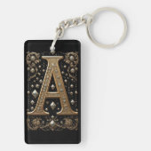 Gouden Letter A Met Edelsteen Details ✨ Sleutelhanger (achterkant)