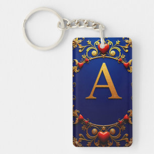Gouden letter A met hartaccentdetails ✨ Sleutelhanger