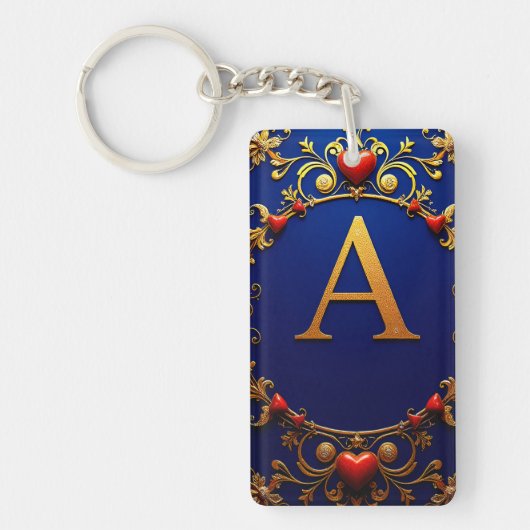 Gouden letter A met hartaccentdetails ✨ Sleutelhanger (Voorkant)