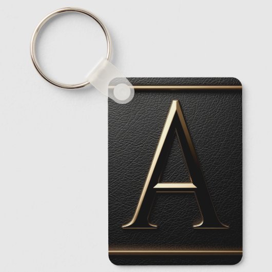 ✨ Gouden Letter A Monogram Geschenk Voor Mannen Sleutelhanger (Voorkant)