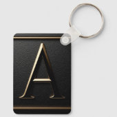 ✨ Gouden Letter A Monogram Geschenk Voor Mannen Sleutelhanger (Achterkant)