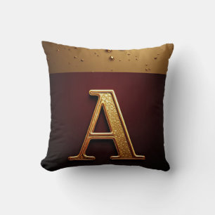 Gouden Letter A Monogram Met Druppelende Metaal Kussen