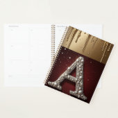 Gouden Letter A Monogram Met Druppelende Metaal Planner (Display)
