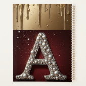 Gouden Letter A Monogram Met Druppelende Metaal Planner (Achterkant)