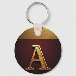 Gouden Letter A Monogram Met Druppelende Metaal Sleutelhanger