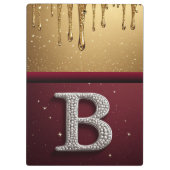 Gouden Letter B Monogram Met Druppelende Metaal Klembord (Achterkant)