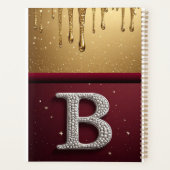 Gouden Letter B Monogram Met Druppelende Metaal Planner (Achterkant)