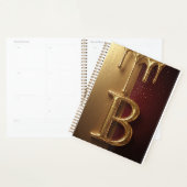 Gouden Letter B Monogram Met Druppelende Metaal Planner (Display)