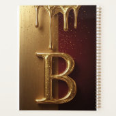 Gouden Letter B Monogram Met Druppelende Metaal Planner (Achterkant)