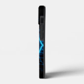 Gouden letter C met blauw elektrisch decoratief Case-Mate iPhone Case (Achterkant / Links)