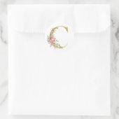 Gouden letter C met bloemen Ronde Sticker (Tas)