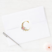 Gouden letter C met bloemen Ronde Sticker (Envelop)