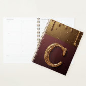 Gouden Letter C Monogram Met Druppelende Metaal Planner (Display)