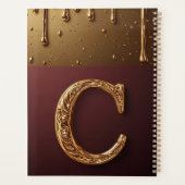Gouden Letter C Monogram Met Druppelende Metaal Planner (Achterkant)