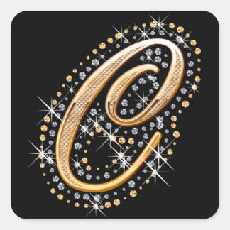 Gouden letter C - Vierkante Sticker