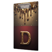 Gouden Letter D Monogram Met Druppelende Metaal Klembord (Links)