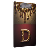 Gouden Letter D Monogram Met Druppelende Metaal Klembord (Rechts)