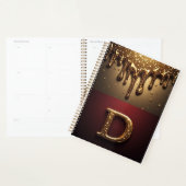 Gouden Letter D Monogram Met Druppelende Metaal Planner (Display)