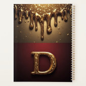 Gouden Letter D Monogram Met Druppelende Metaal Planner (Achterkant)