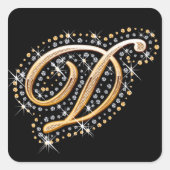 Gouden letter D - Sticker (Voorkant)