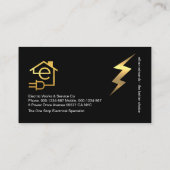 Gouden letter E Elektricien Lightning Service Visitekaartje (Achterkant)